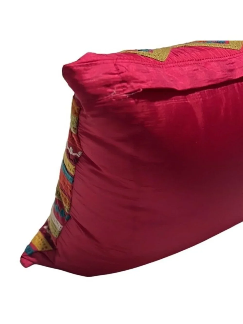 Pier One Pink Multi Colored Bohemian Detailed Throw Pillow Size 16x12 Inches